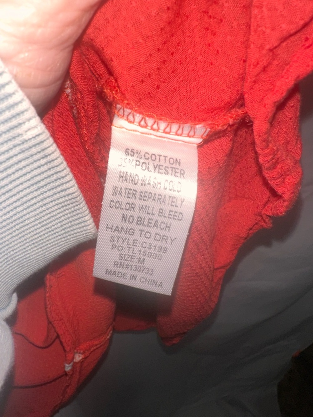 Umgee Red Tank Top with Cream Lace Insets - Picture 5 of 9